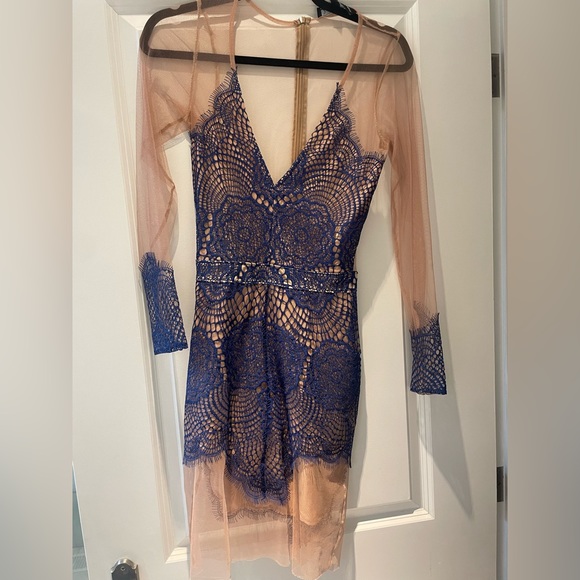 For Love & Lemon Small Antigua Mini Dress Blue - Picture 5 of 10